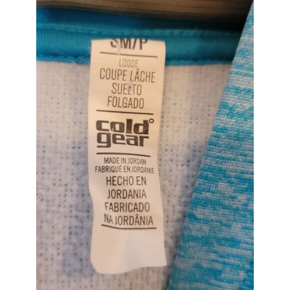 Under Armour Cold Gear Hooded Sweatshirt‎ Size Small Teal Hoodie Thumb Holes - Picture 6 of 6